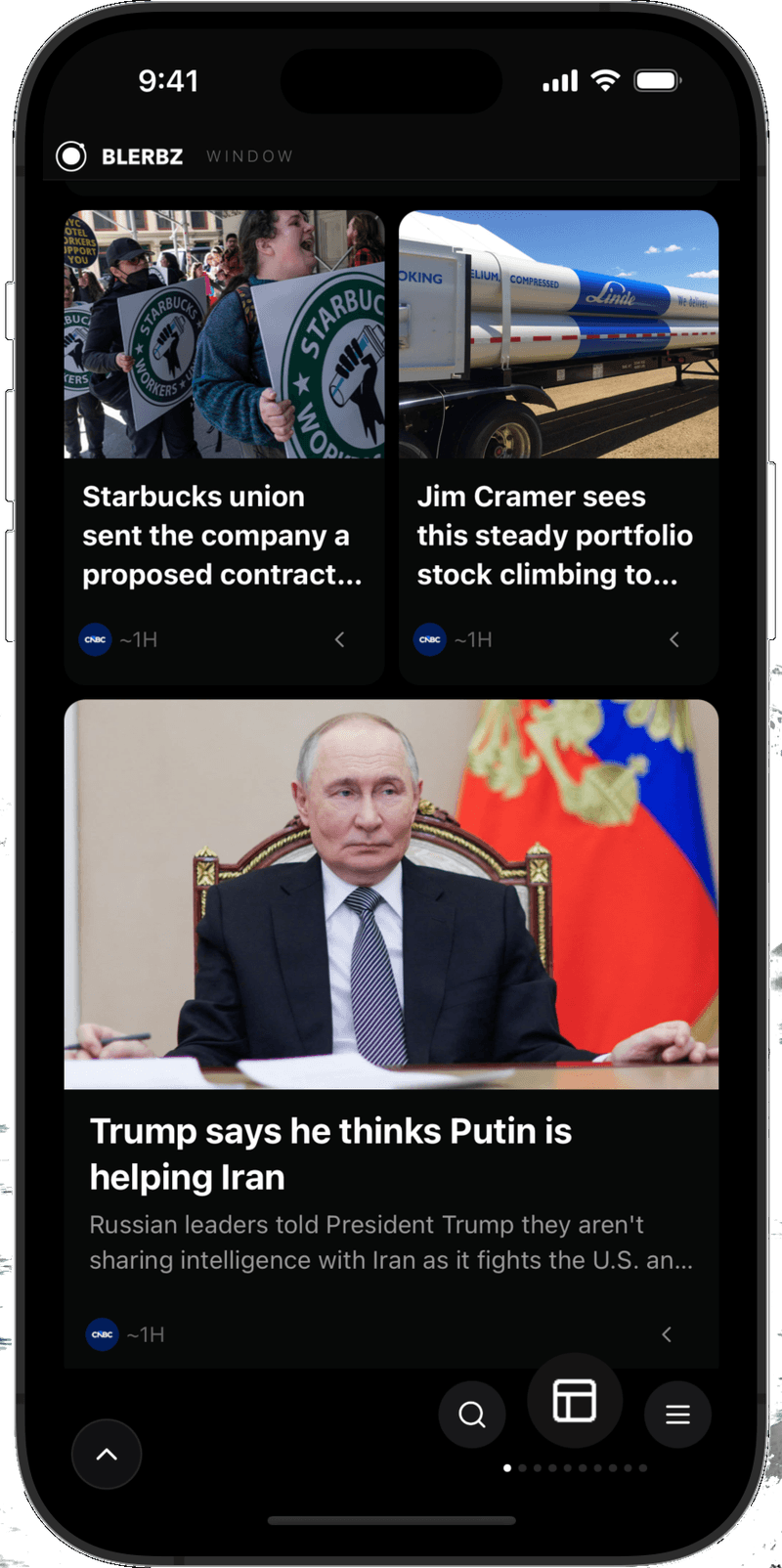 App Blerbz — feed Window